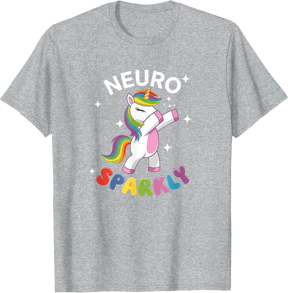 Neurodivergent Neurosparkly Neurodivergence Unicorn ADHD ASD T-Shirt - Heather Grey