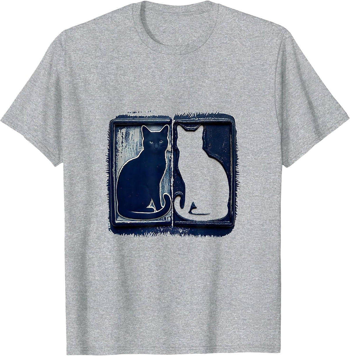 Men's Sealed Box Cat Stamp Quantum Physics Humor T-Shirt - Heather Grey