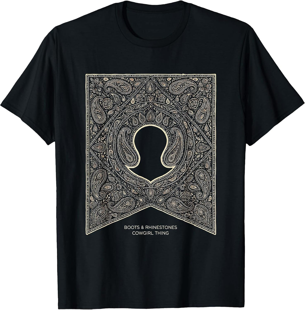 Men's Boots & Rhinestones Cowgirl Thing Western Rodeo Bandana T-Shirt - Black