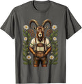 Mountain Goat Lederhosen Funny Bavarian Design T-Shirt - Asphalt Grey