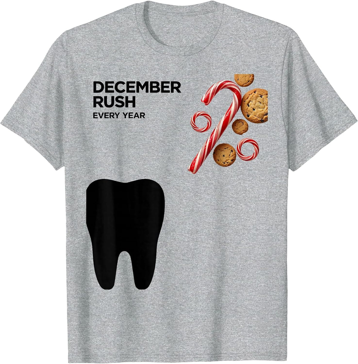 Men's December Rush Every Year Funny Dental Christmas Dental Squad T-Shirt - Heather Grey