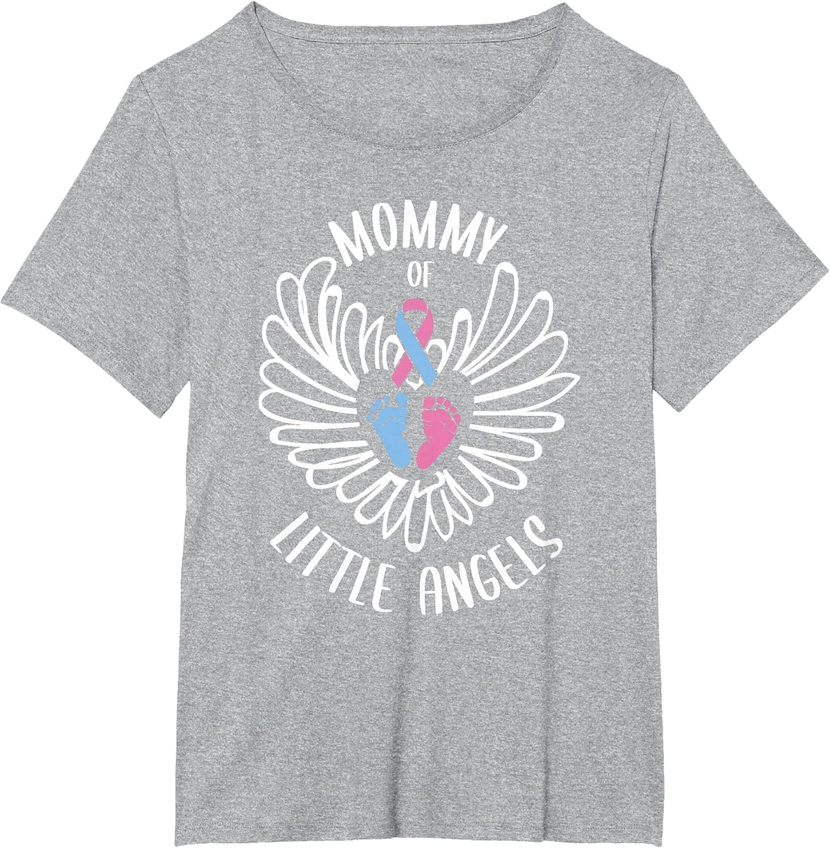 Mommy of Angels Miscarriage Awareness Infant Loss T-Shirt - Heather Grey