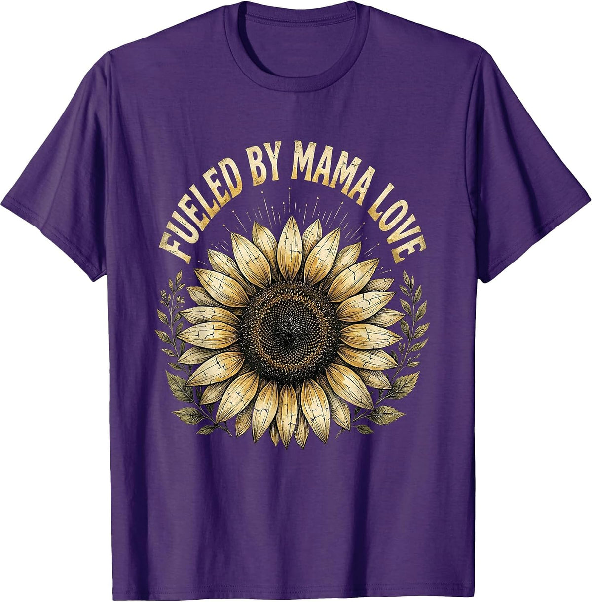 Fueled By Mama Love Motherhood Design T-Shirt - Purple