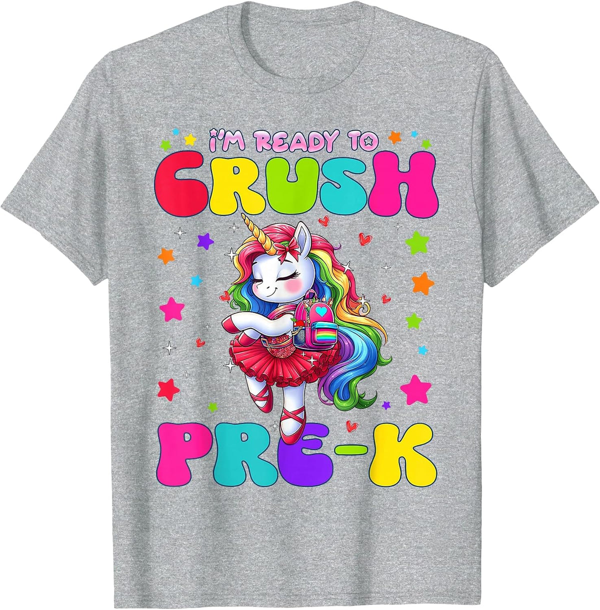 I’m Ready to Crush Pre-K Girls Ready to Crush Preschool T-Shirt - Heather Grey