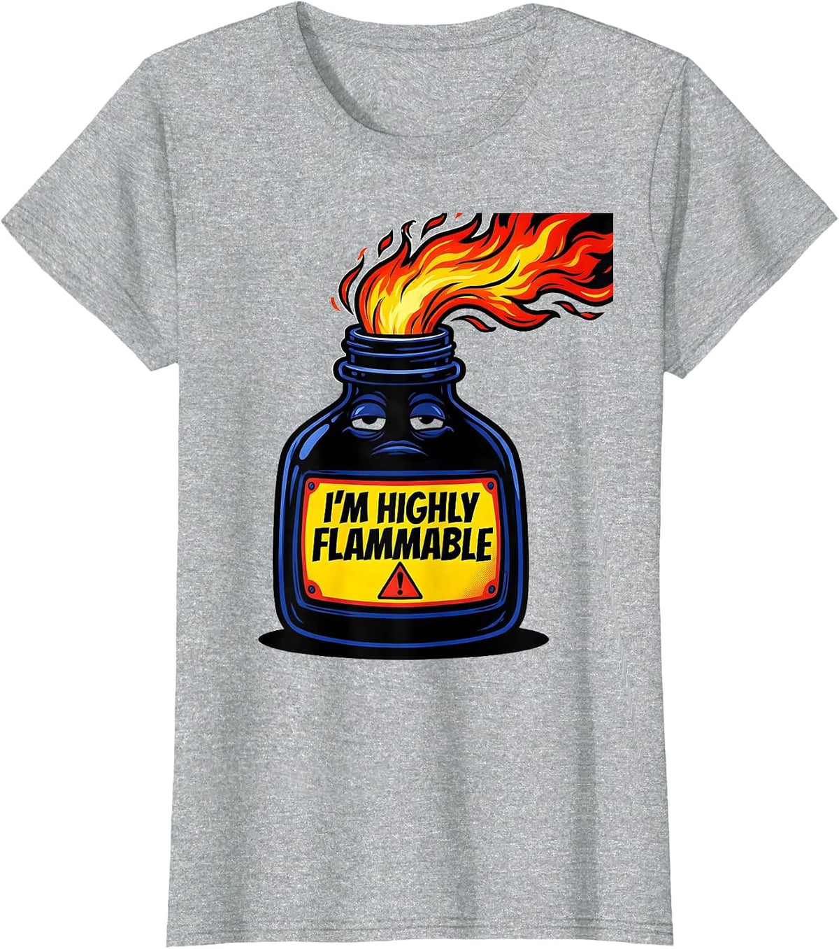 I'm Highly Flammable Funny Chemistry Science Teacher Lab T-Shirt - Heather Grey