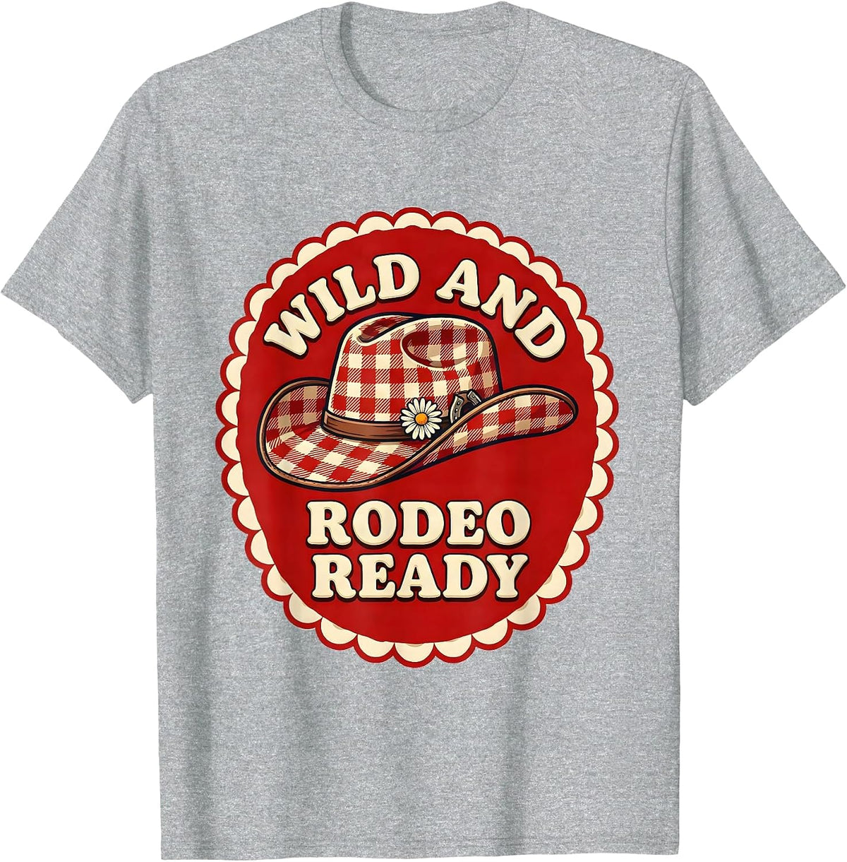 Men's Wild and Rodeo Ready Cowgirl Graphic Design T-Shirt - Heather Grey