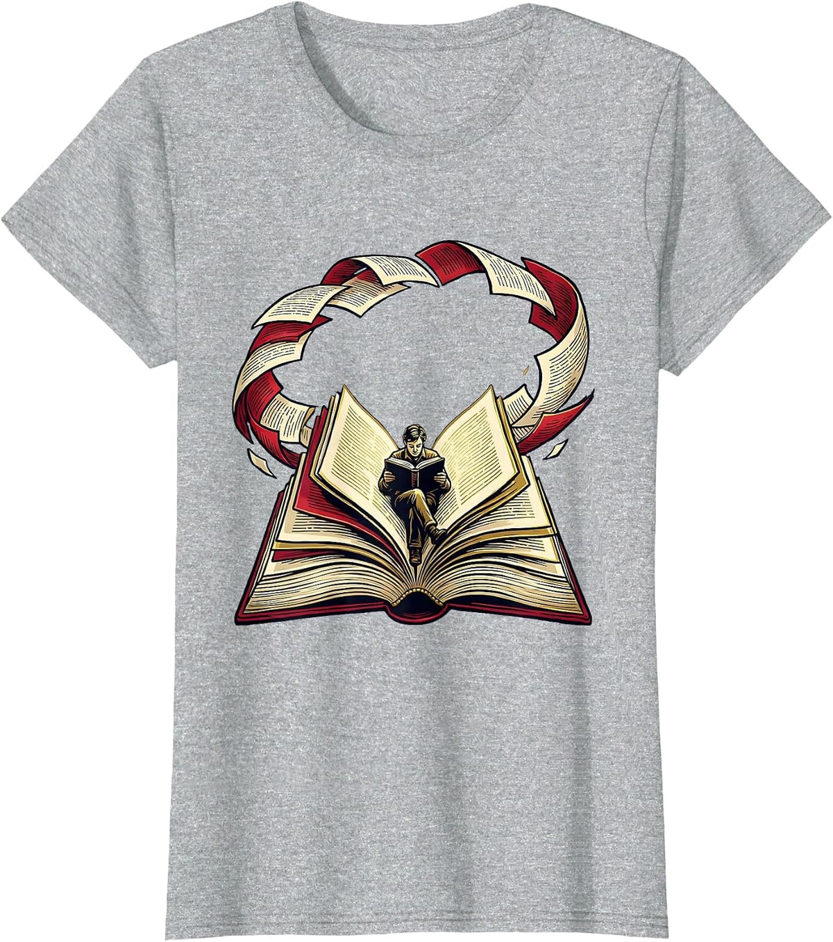 Book Stage Reader Bookworm Book Lover Humor T-Shirt - Heather Grey