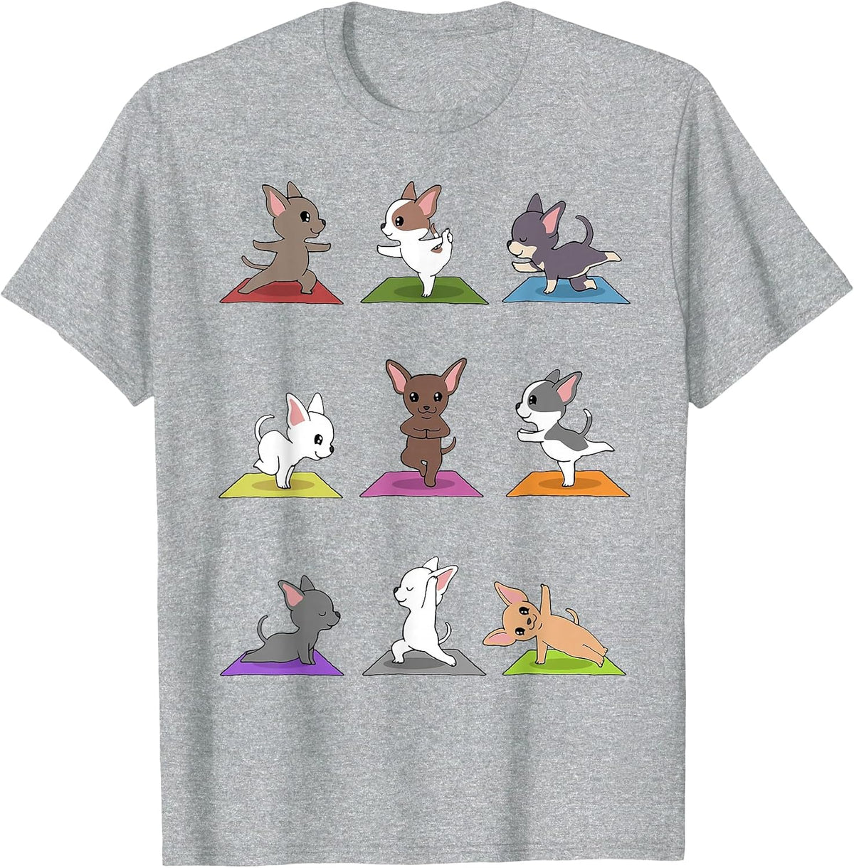 Chihuahua Yoga for a Yoga Workout Fan T-Shirt - Heather Grey
