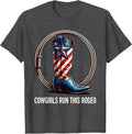 Men's Cowgirls Run This Rodeo Western Design T-Shirt - Dark Heather Grey