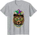 Bear Animal Lover Cute Mardi Gras Carnival Jester T-Shirt, Youth, Heather Grey, 4T - As Pictured