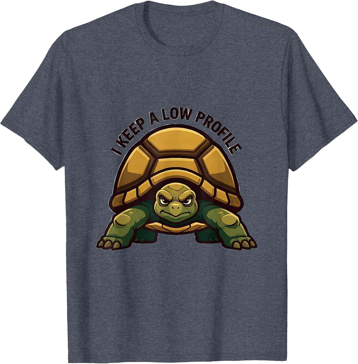 I Keep A Low Profile Funny Tortoise Lover Pet Owner Humor T-Shirt - Heather Blue