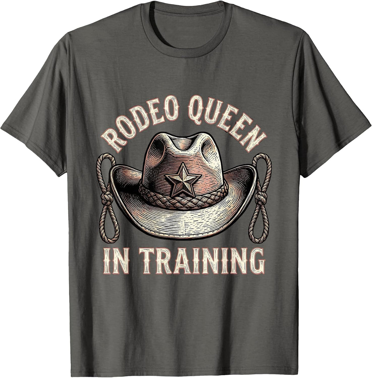 Men's Rodeo Queen In Training Girls Cowgirl Design T-Shirt - Asphalt Grey