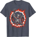 Demon Rising From a Ring of Fire Halloween T-Shirt - Heather Blue