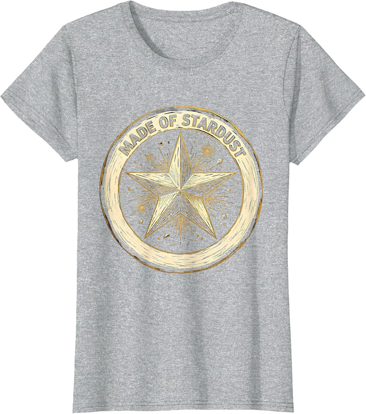 Women's Made of Stardust Cosmic Universe Design T-Shirt - Heather Grey