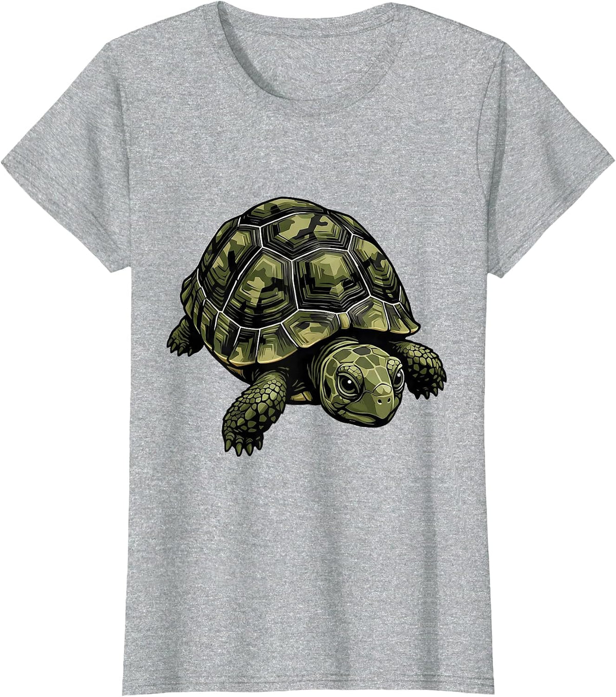 Baby Turtle Camo Shell Kids Graphic Design T-Shirt - Heather Grey