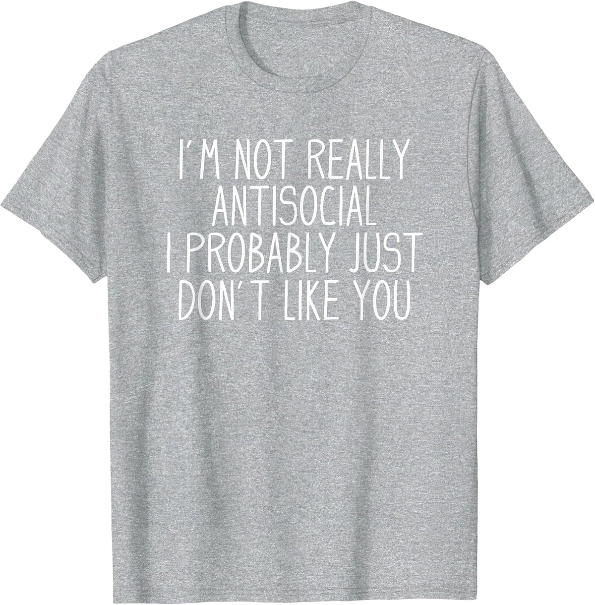 Funny Introvert Antisocial T-Shirt - Heather Grey