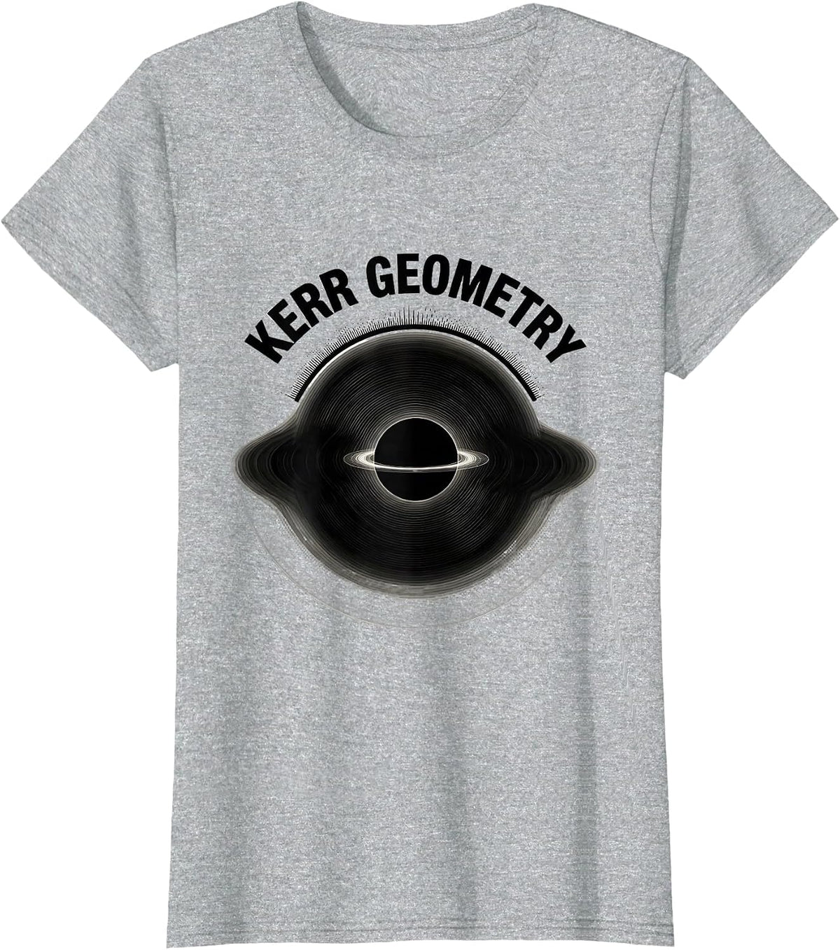 Kerr Geometry Monochromatic Black Hole Astrophysics Equation T-Shirt - Heather Grey