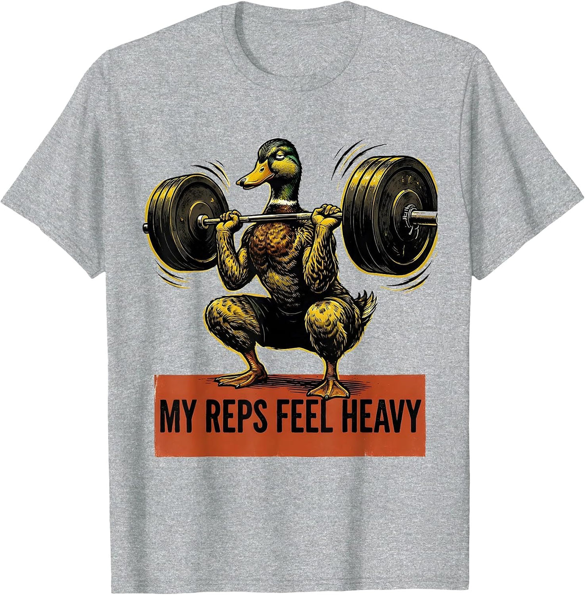 Men's My Reps Feel Heavy Funny Gym Weightlifting Workout Humor T-Shirt - Heather Grey