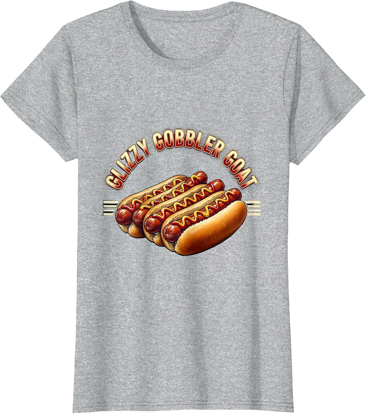 Glizzy Gobbler GOAT Funny Hot Dog Meme Humor Food Lover T-Shirt - Heather Grey