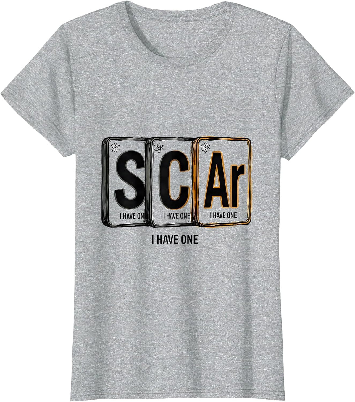 SCAr Funny Chemistry Periodic Table Element Science Geek T-Shirt - Heather Grey