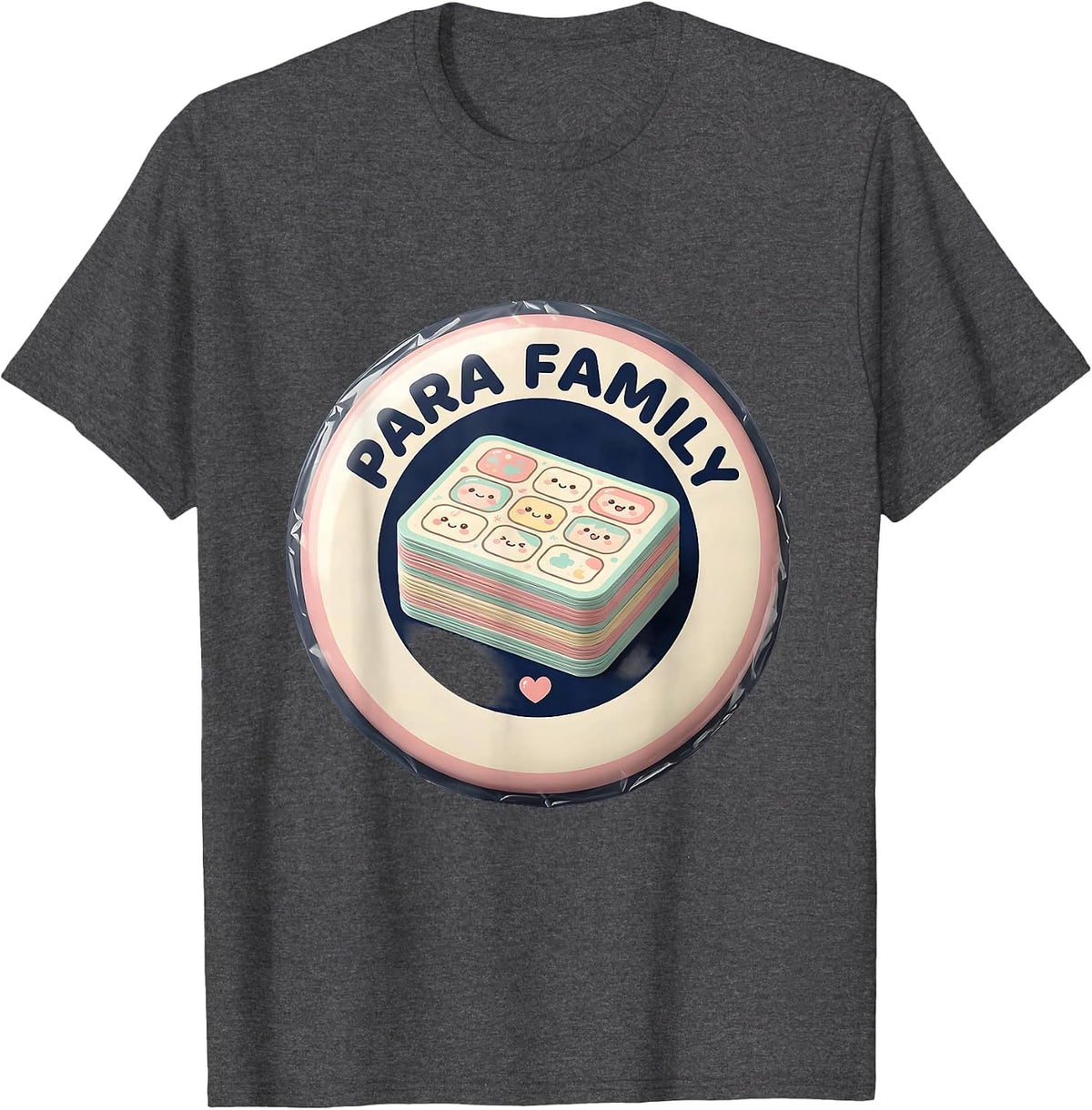 Men's Para Family Cute Kawaii School Paraeducator Appreciation T-Shirt - Dark Heather Grey