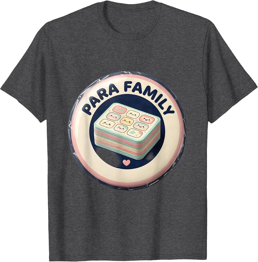 Men's Para Family Cute Kawaii School Paraeducator Appreciation T-Shirt - Dark Heather Grey