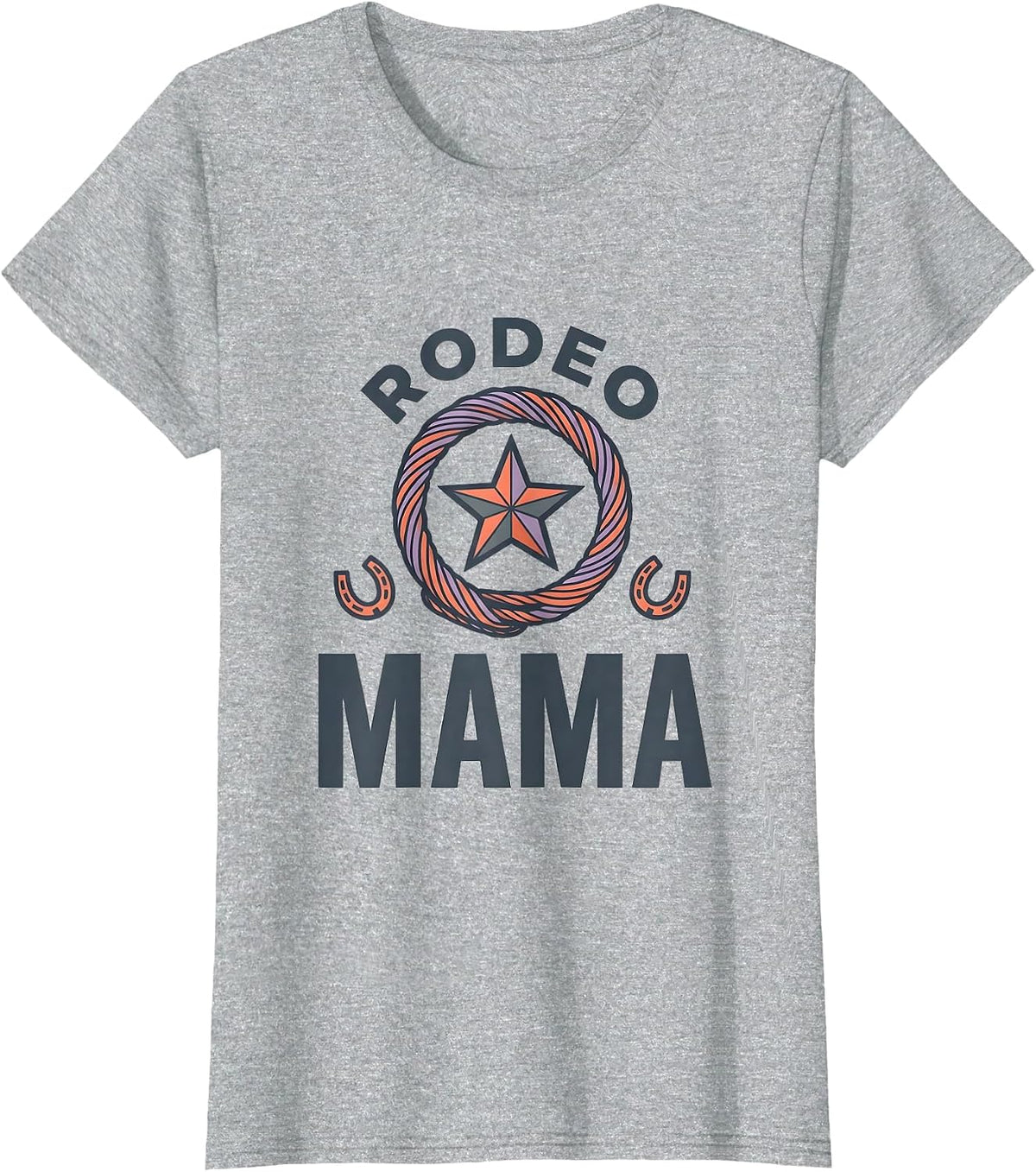 Rodeo Mama Cute Cowgirl Birthday Family Matching Party T-Shirt - Heather Grey