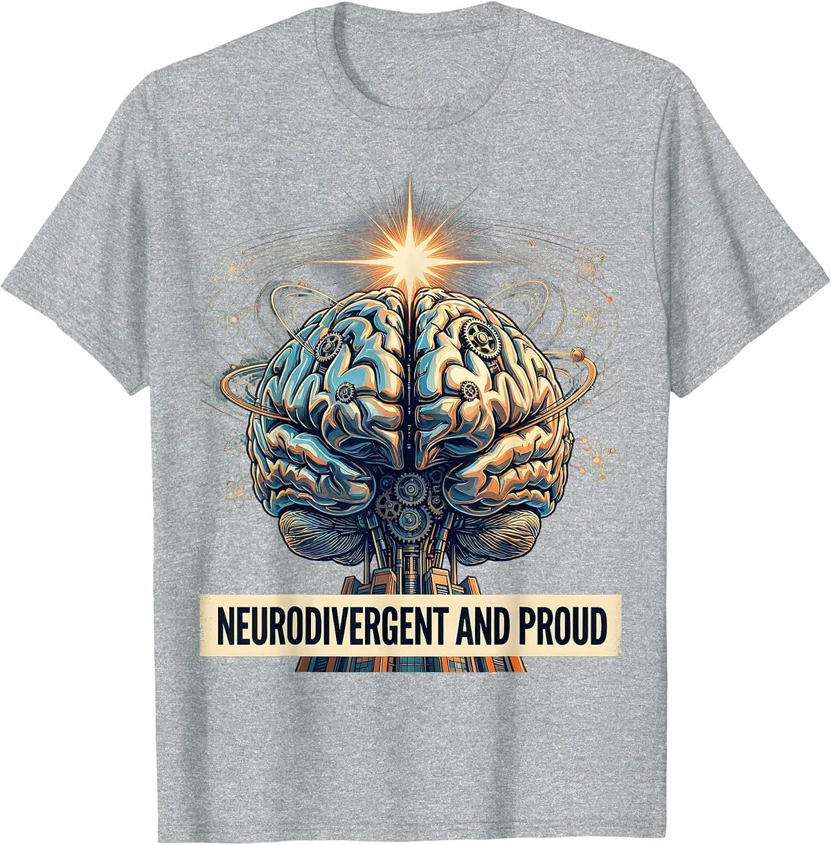 Men's Neurodivergent and Proud Autism Awareness Design T-Shirt - Heather Grey