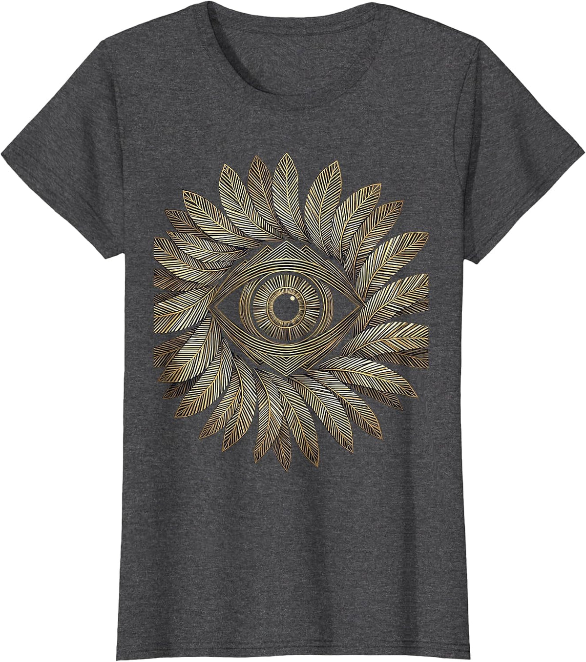Women's Eye of the Storm Calm Center Graphic Tee T-Shirt - Dark Heather Grey