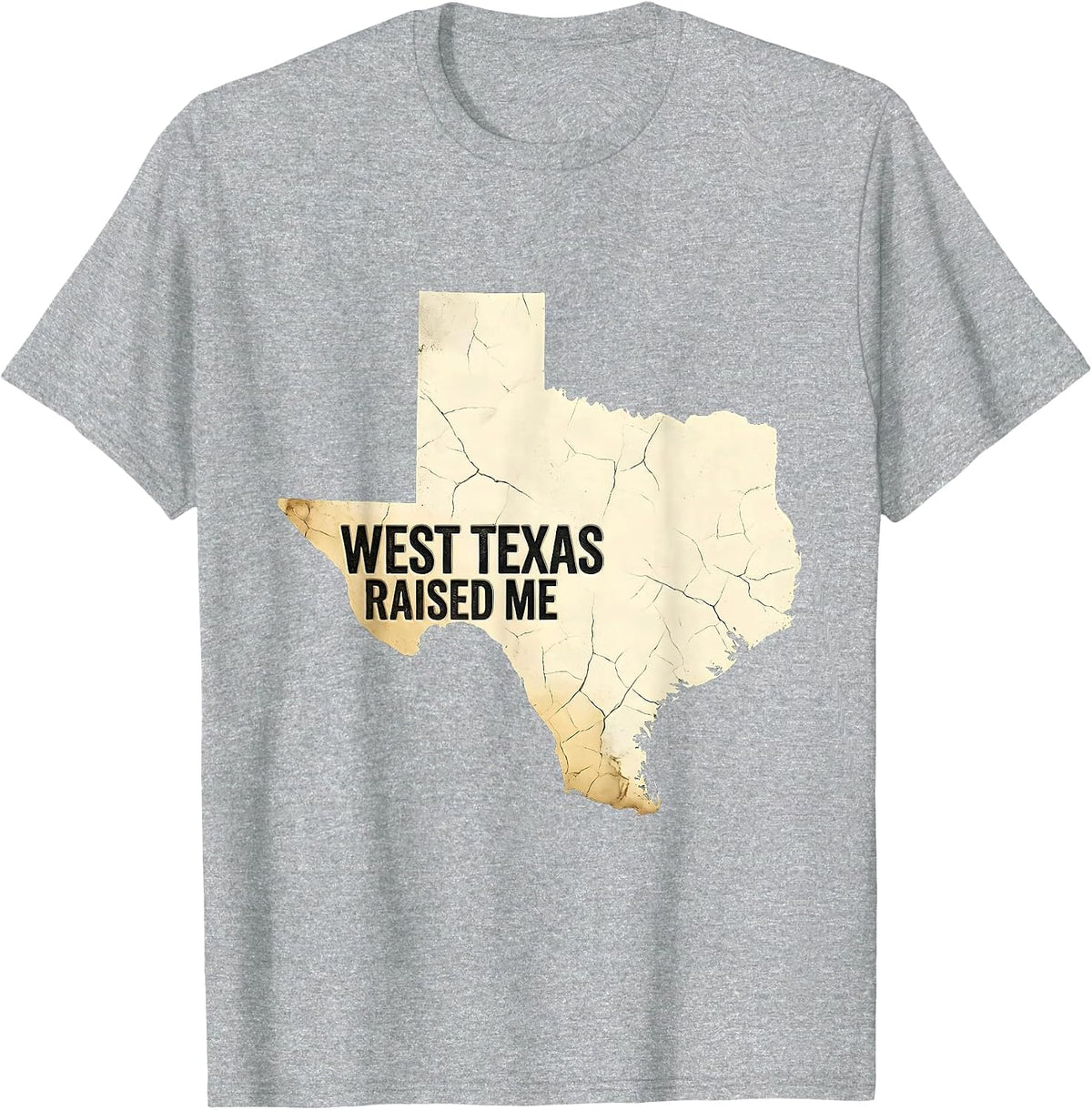 Men's West Texas Raised Me Boho Western Texas Pride Everyday Wear T-Shirt - Heather Grey