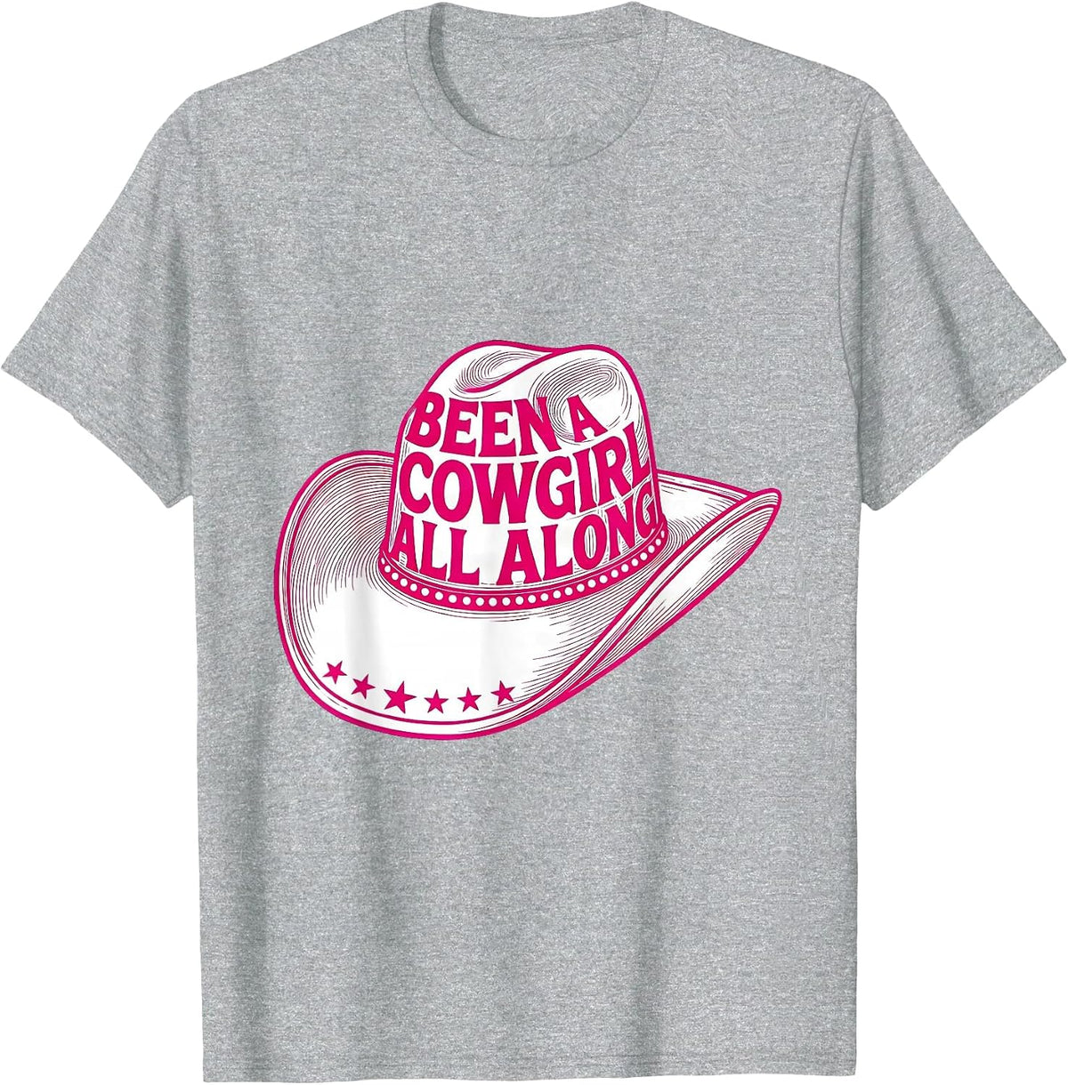 Men's Been A Cowgirl All Along Vintage Western Cowgirl Retro Rodeo T-Shirt - Heather Grey