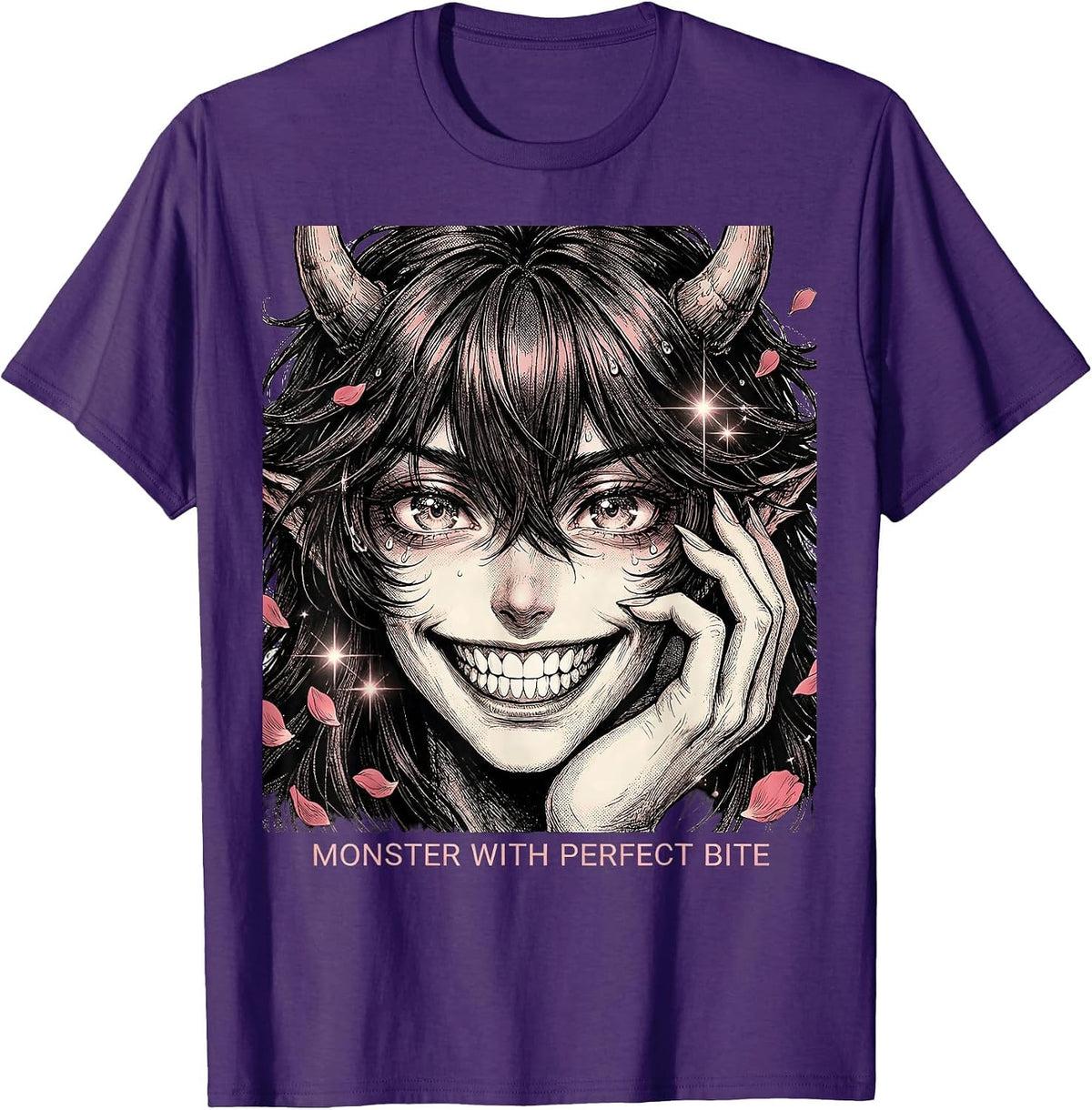 Monster With Perfect Bite Halloween Dental Design T-Shirt - Purple