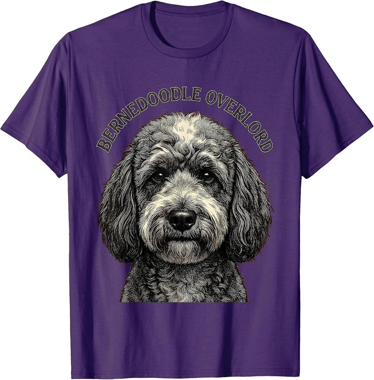 Bernedoodle Overlord Funny Doodle Dog Lover Gift T-Shirt - Purple