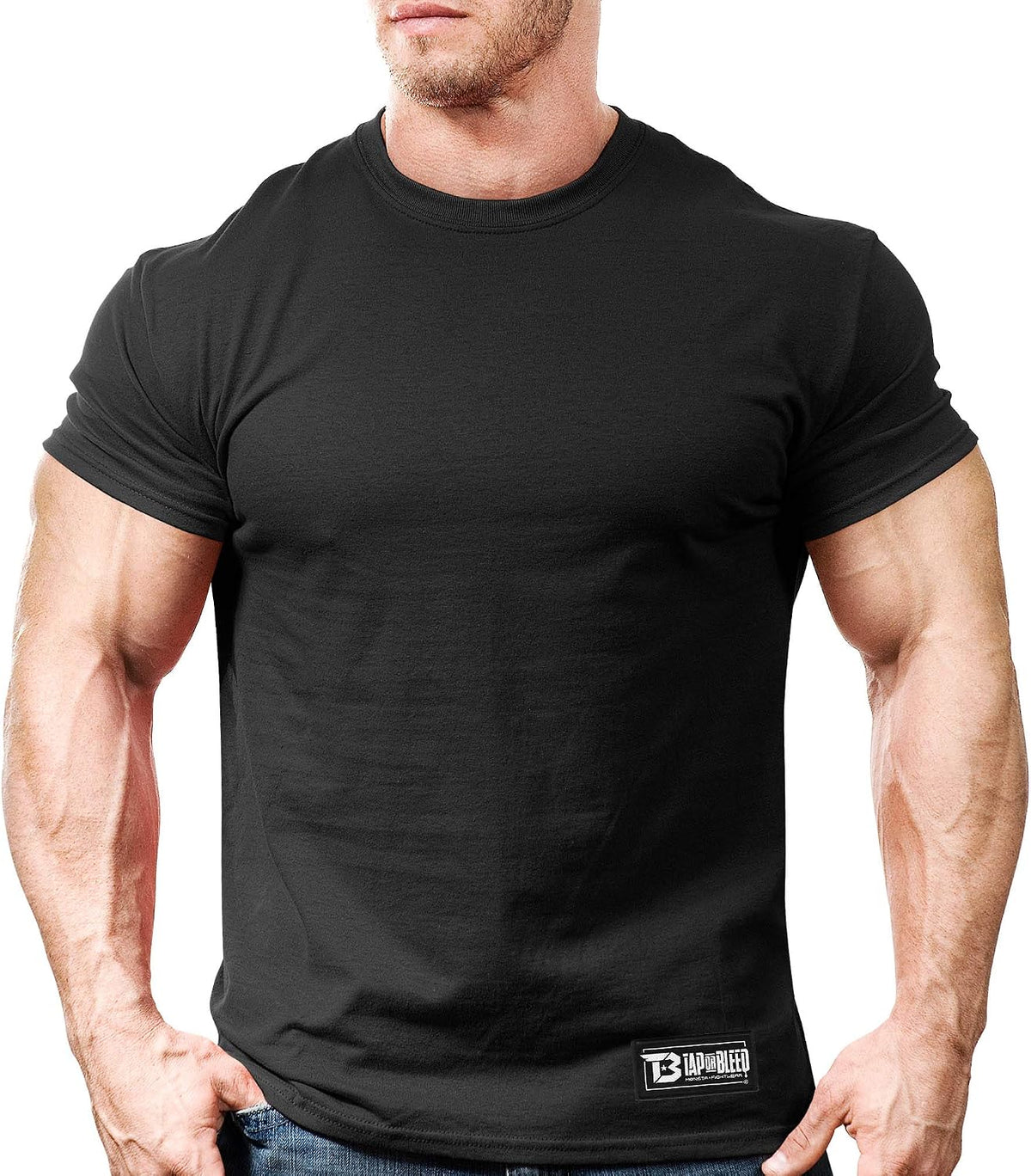 Monsta Clothing Co. Men's MMA Fight (TapOrBleed-000) Fitness Gym T-Shirt - Black