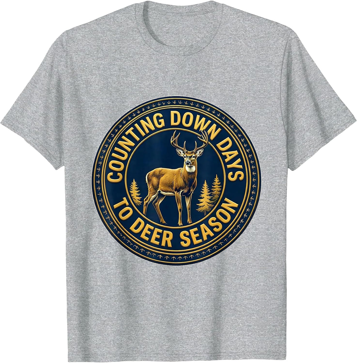 Men's Counting Down Days To Deer Season Funny Hunting Youth T-Shirt - Heather Grey