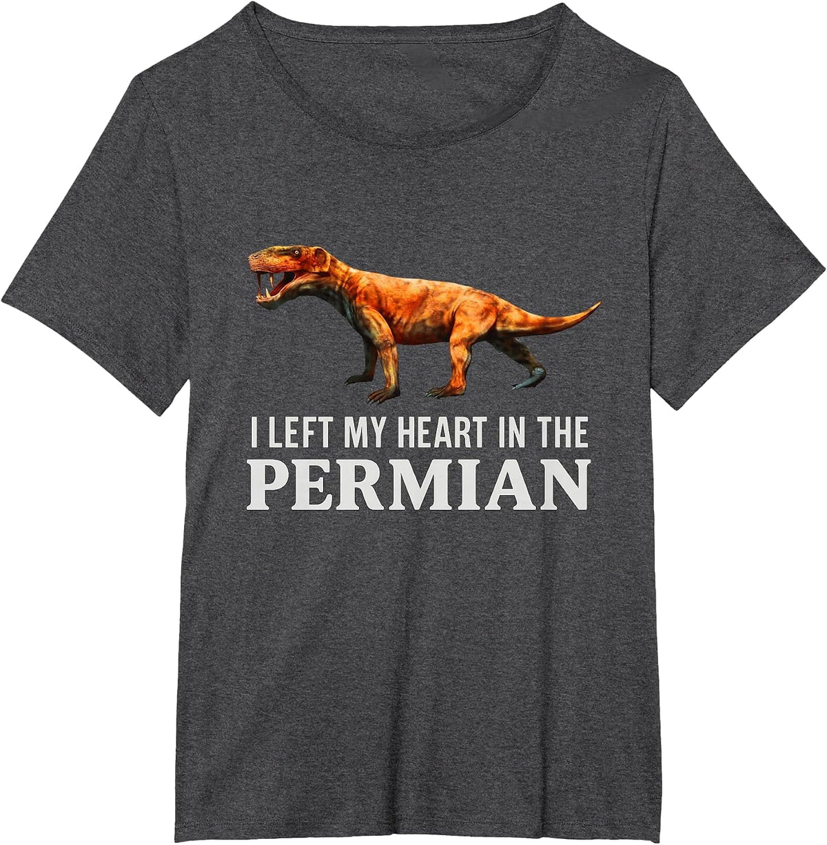 I Left My Heart in the Permian Inostrancevia Gorgonopsid T-Shirt - Dark Heather Grey
