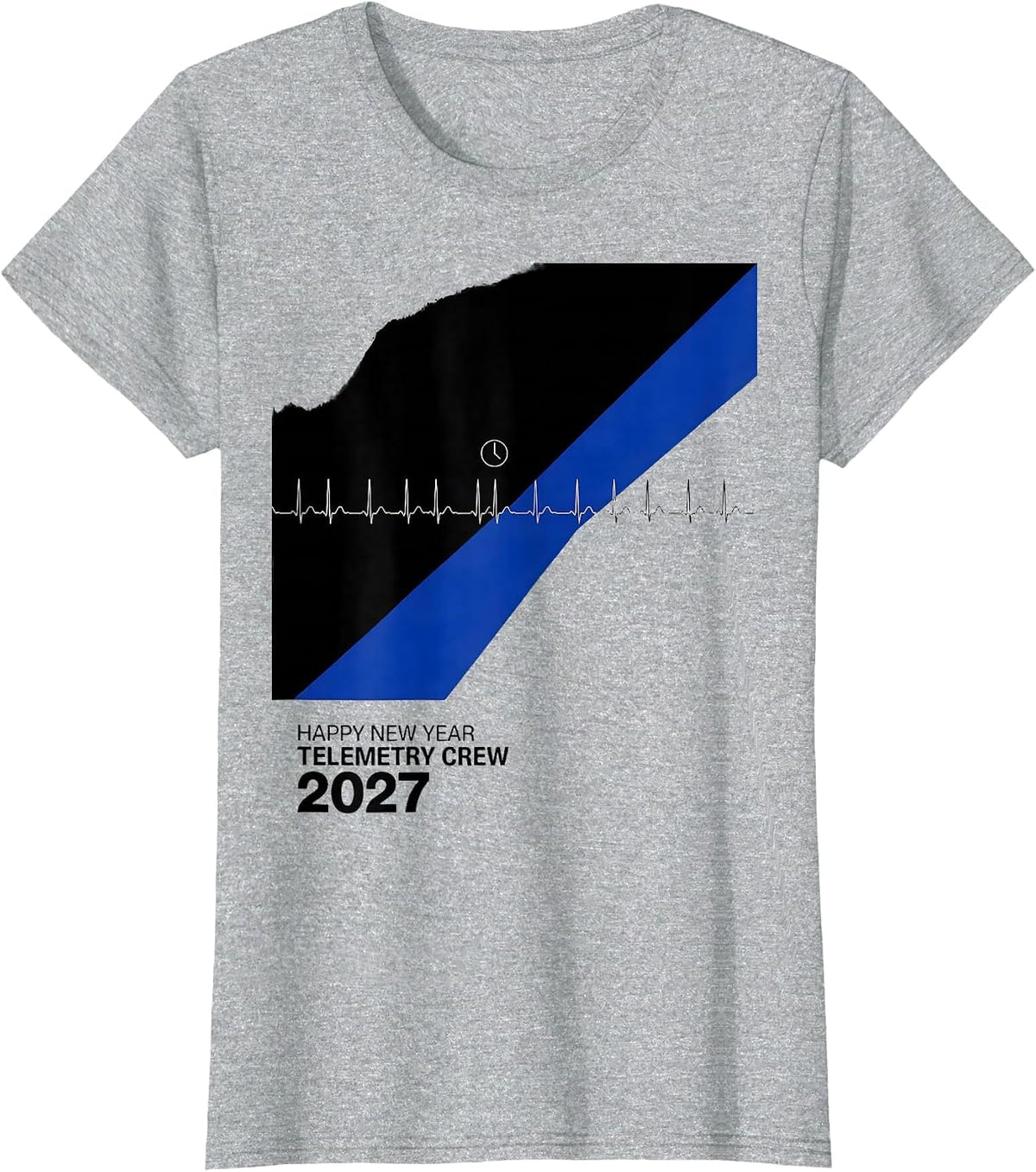 Women's Happy New Year, Telemetry Crew 2027 Nurse New Year Shift T-Shirt - Heather Grey