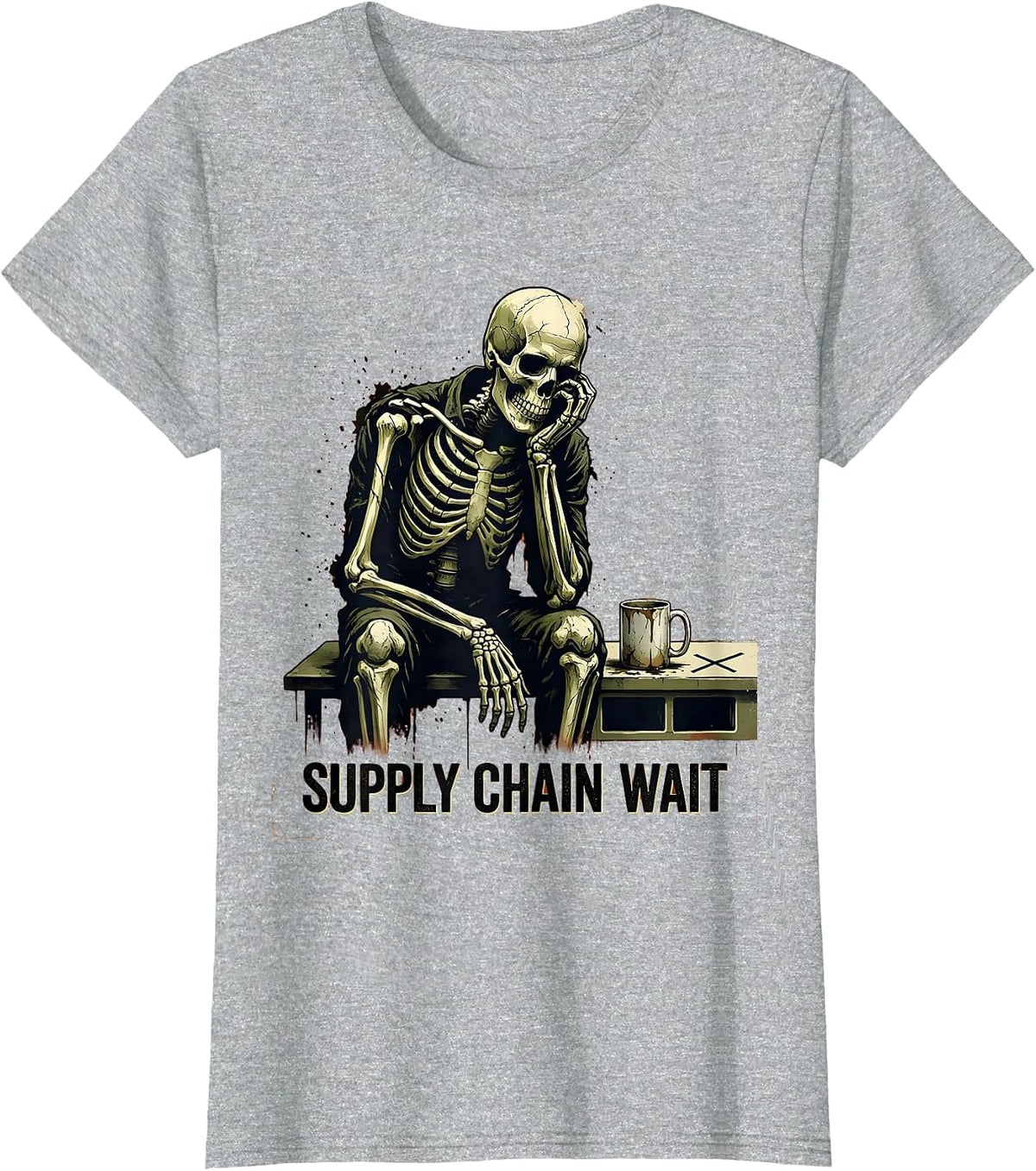Supply Chain Wait Distressed Auto Mechanic Men Auto T-Shirt - Heather Grey