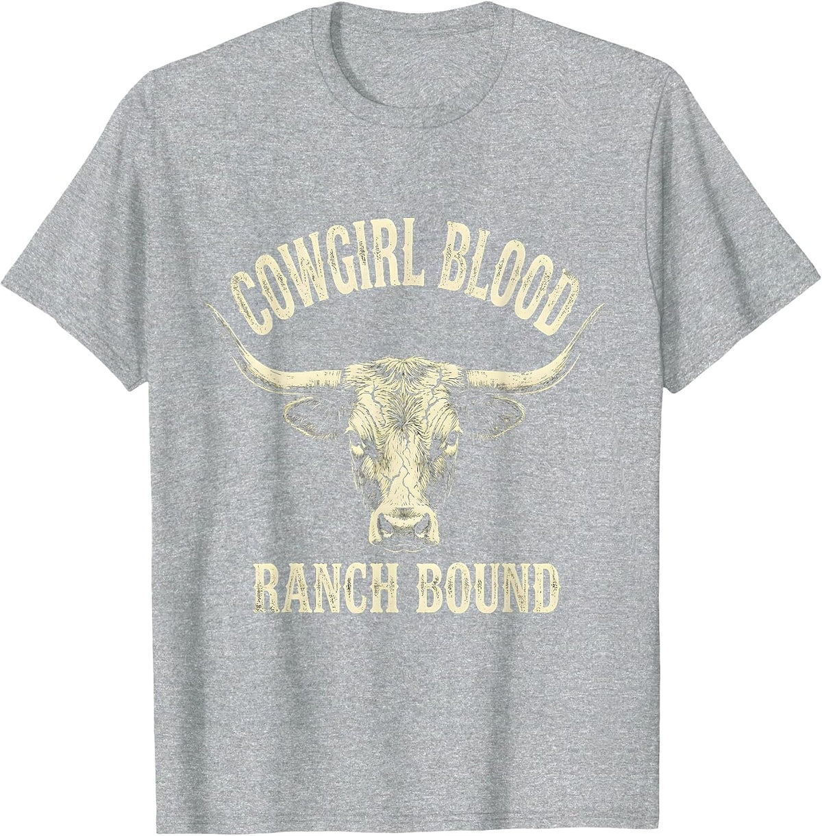 Men's Cowgirl Blood Ranch Bound Boho Western Humor Cowboy Gift T-Shirt - Heather Grey