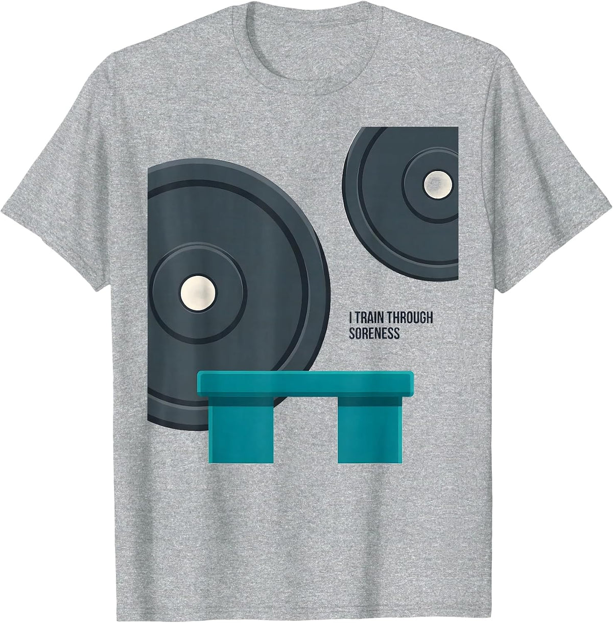 Men's I Train Through Soreness Funny Gym Workout Humor T-Shirt - Heather Grey