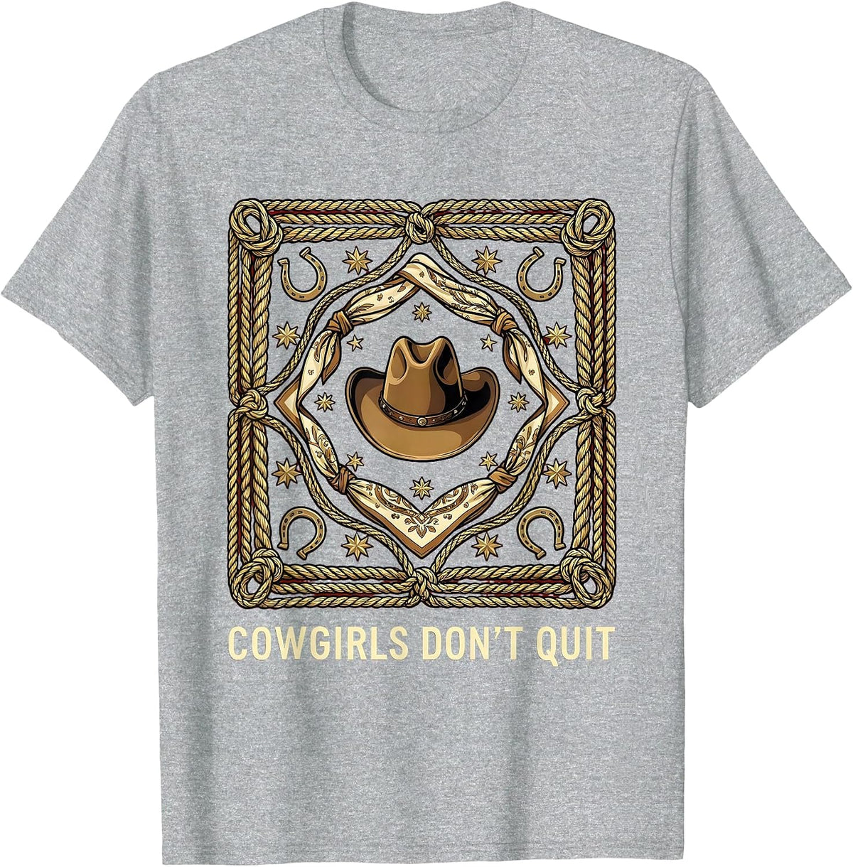 Men's Cowgirls Don't Quit Western Rodeo Design T-Shirt - Heather Grey