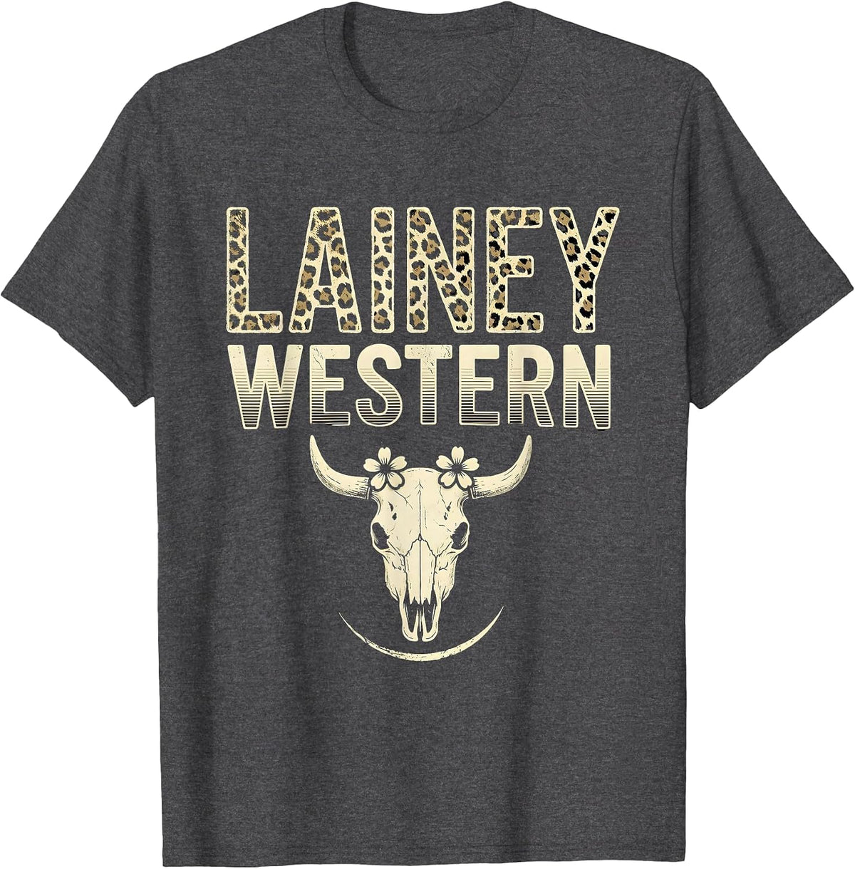 Lainey Western Boho Western Cowgirl Name Personalized Gift T-Shirt - Dark Heather Grey