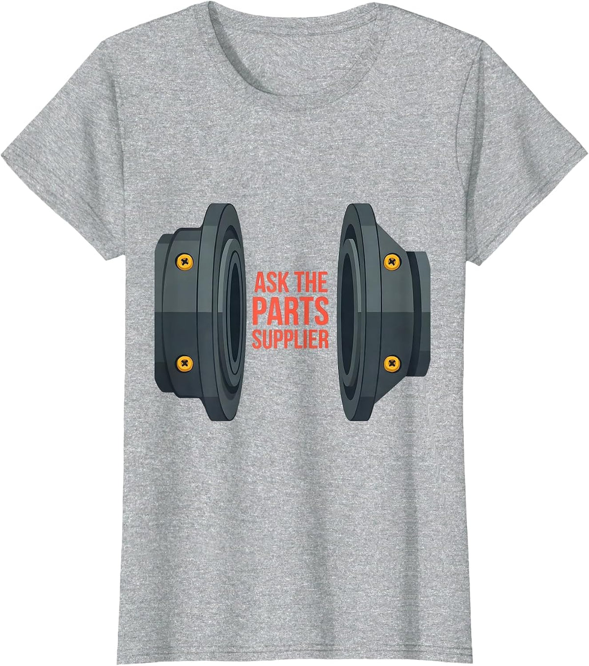 Women's Ask The Parts Supplier Funny Mechanic Skeleton Auto Repair T-Shirt - Heather Grey