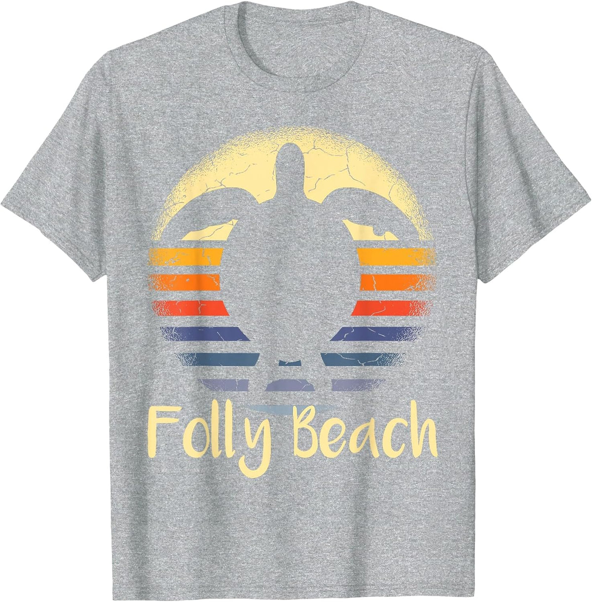 Folly Beach South Carolina SC Loggerhead Sea Turtle Lover T-Shirt - Heather Grey
