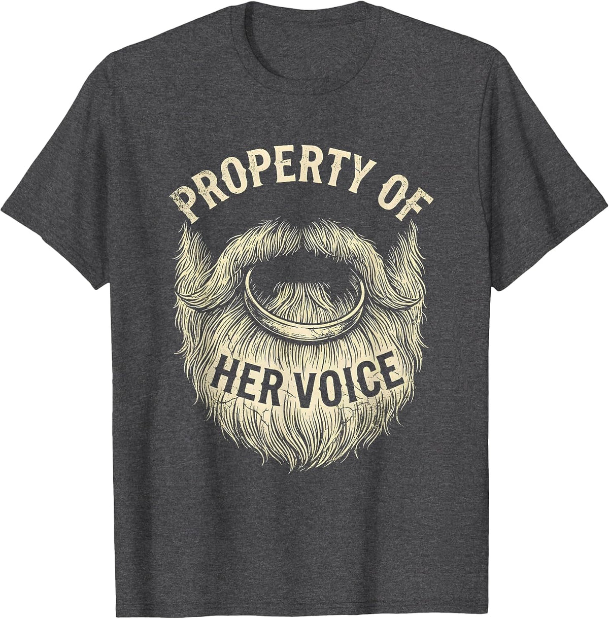 Property Of Her Voice Boho Western Funny Couples Humor T-Shirt - Dark Heather Grey
