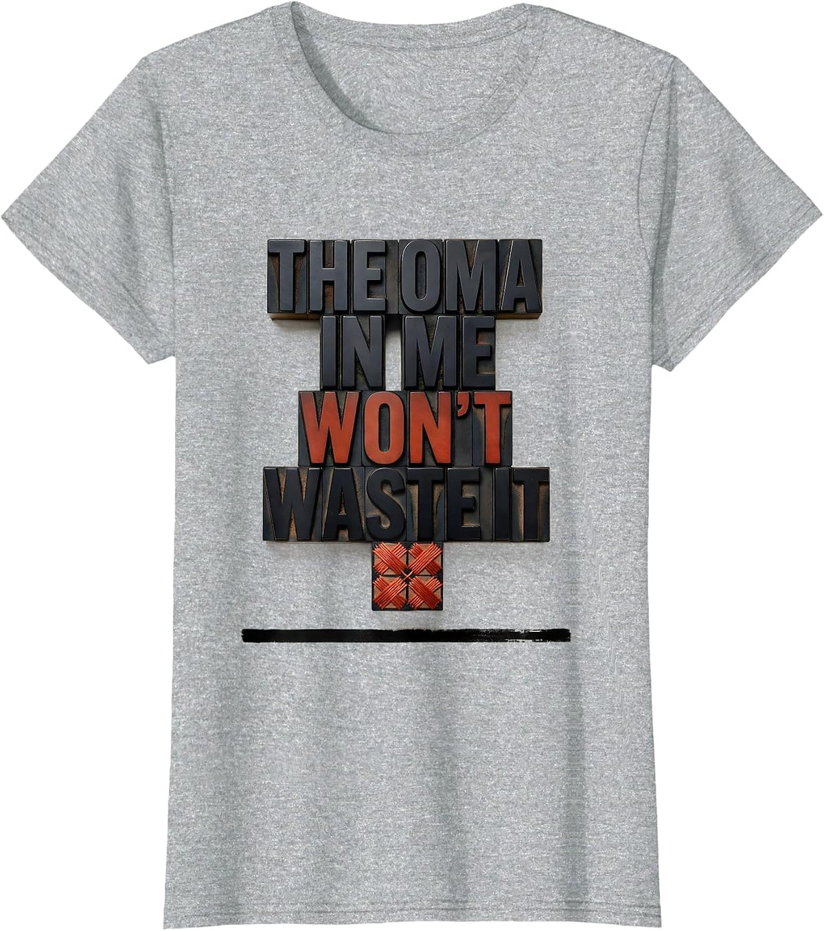 The Oma In Me Won't Waste It Funny German Heritage Family T-Shirt - Heather Grey