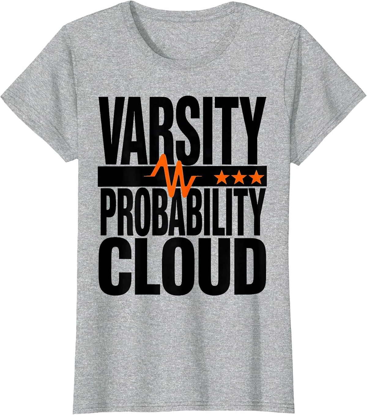 Varsity Probability Cloud Brutalist Quantum Physics Humor T-Shirt - Heather Grey