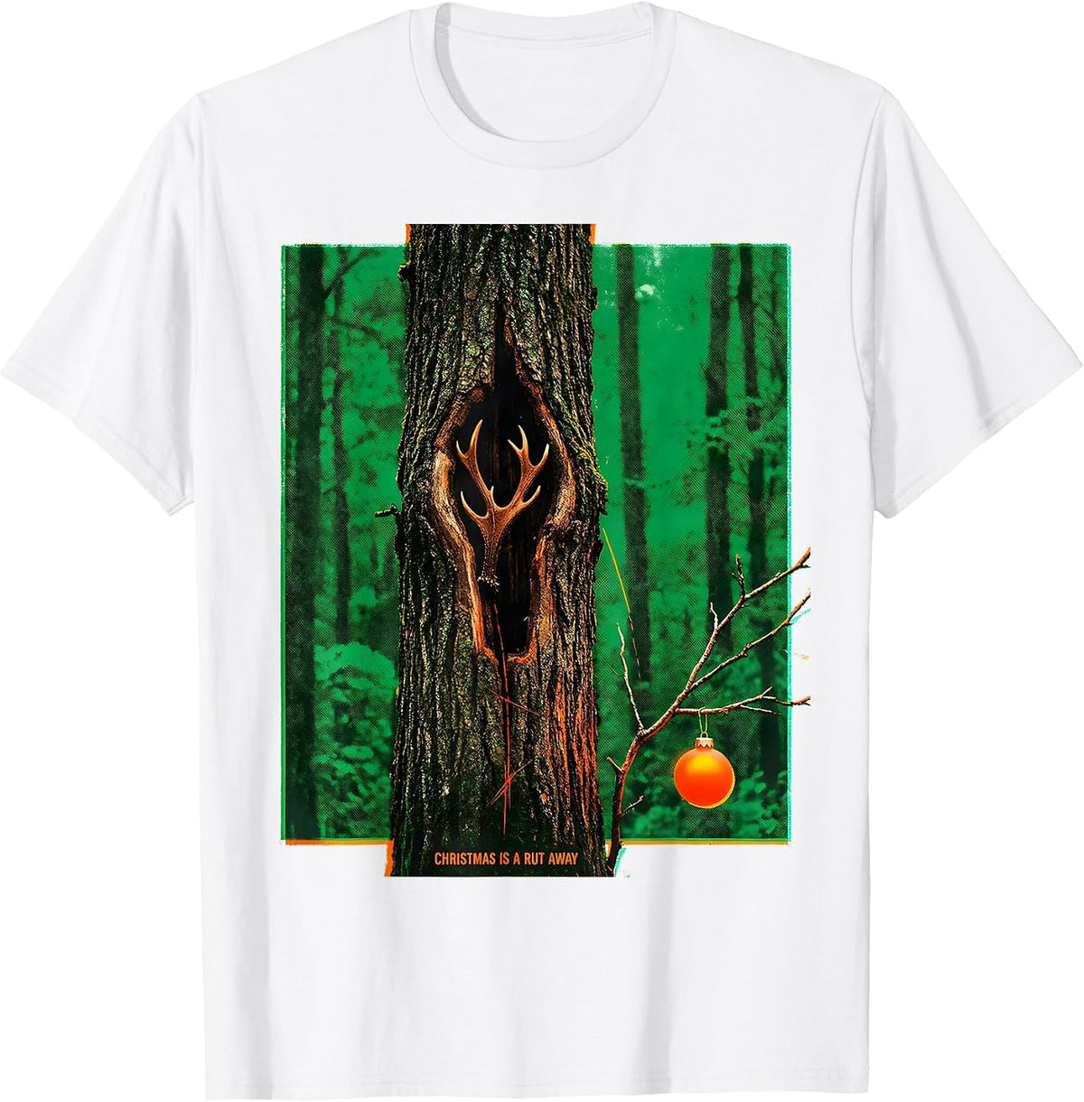 Men's Christmas Is A Rut Away Funny Deer Hunter Hunting Humor T-Shirt - White