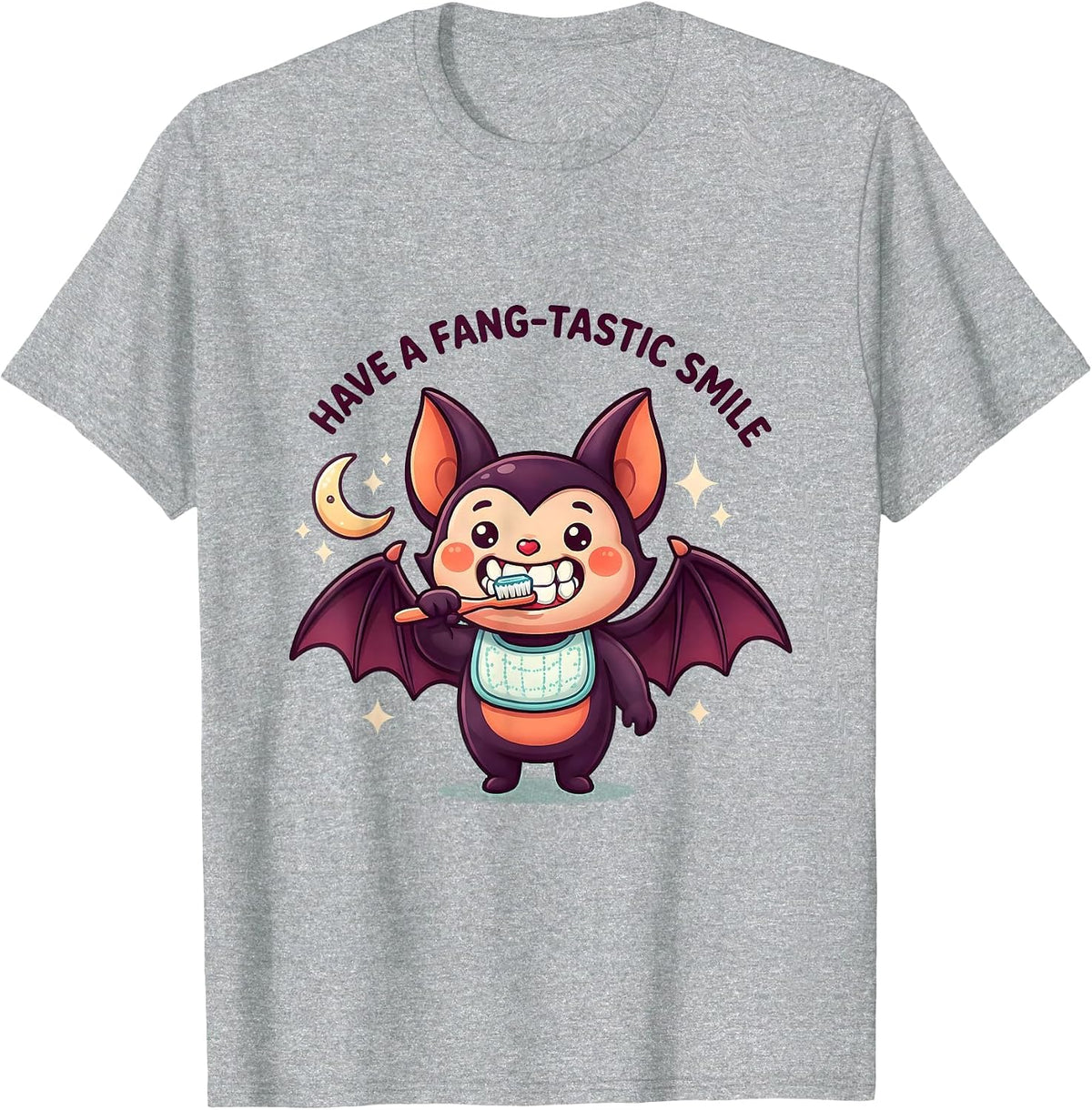 Men's Have A Fang-tastic Smile Cute Kawaii Halloween Dentist T-Shirt - Heather Grey
