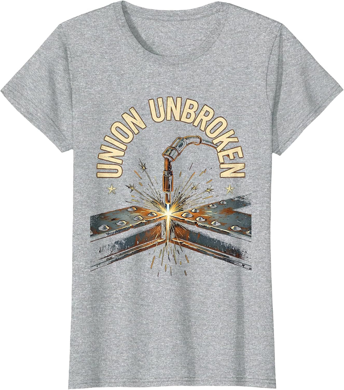 Union Unbroken Vintage Union Worker Skilled Trades T-Shirt - Heather Grey